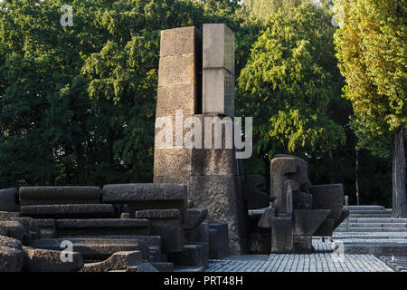 Oswiecim, Polen - 22. August 2018: Gedenkstätte und Museum Auschwitz-Birkenau, ehemaligen deutschen nationalsozialistischen Konzentrations- und Vernichtungslager. Stockfoto