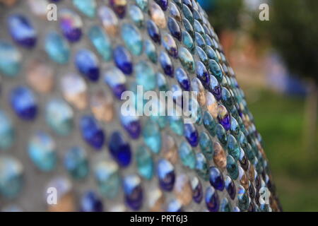 Abstrakte Bereich der blauen Kugeln mit vielen reflecions Stockfoto