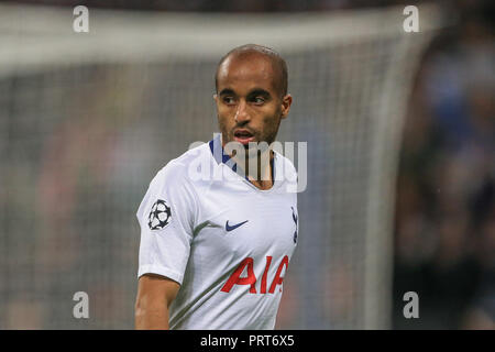 3. Oktober 2018, Wembley Stadion, London, England, UEFA Champions League, Tottenham v Barcelona; Lucas Moura (27) von Tottenham Credit: Mark Cosgrove/News Bilder Stockfoto