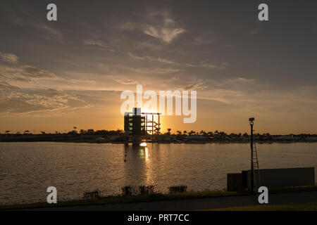 Sarasota, Florida, USA, 27. September 2018. Die Ansichten, Finish Tower, FISA World Rowing Championships, Meister, Nathan Bendersen Park. Sarasota-Bradento Stockfoto