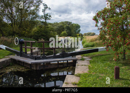 Wiederherstellung auf gardham Gatter auf Pocklington Canal durchgeführt von Pocklington Canal Amenity Gesellschaft Stockfoto