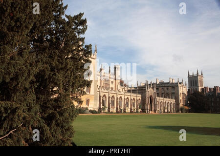 Neue Hof, St. John's College, Cambridge, mit der Kapelle Turm im Hintergrund Stockfoto