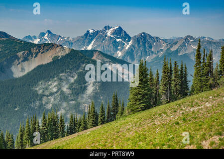 Mount Ballard, Azurit Peak Abstand, in Okanogan, windigen Pass Trail, Teil der Pacific Crest Trail, North Cascades, Washington, USA Stockfoto