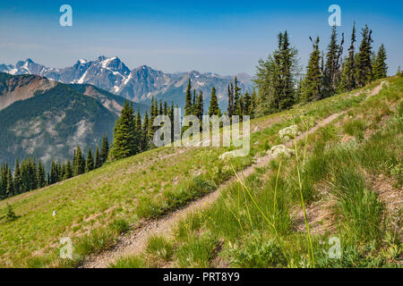 Mount Ballard, Azurit Peak Abstand, in Okanogan, windigen Pass Trail, Teil der Pacific Crest Trail, North Cascades, Washington, USA Stockfoto