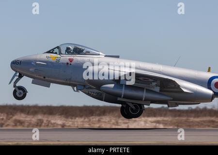 Gloster Meteor F.8 Flugzeug VH-MBX in der Koreanischen Krieges Royal Australian Air Force (RAAF) Markierungen. Stockfoto