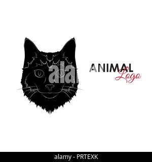 Kopf Cat kitten Symbol Symbol logo Vector Illustration Stock Vektor