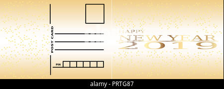 Hochauflösende raster Neujahr Postkarte golden Texte Grußkarte Abbildung Stockfoto