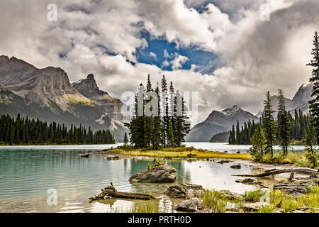 Spirit Island, Maligne Lake, Jasper National Park, Alberta Stockfoto