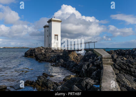 Beförderung Fhada Leuchtturm Port Ellen auf der Insel Islay Schottland Stockfoto