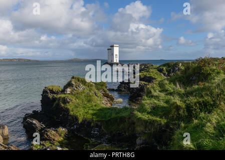 Beförderung Fhada Leuchtturm Port Ellen auf der Insel Islay Schottland Stockfoto