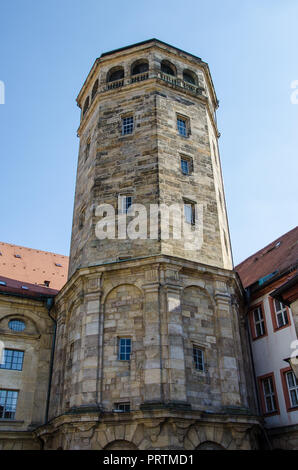 Bayreuth ist eine Stadt, die Historisch gewachsen als Markgräfliche Residenz und ist inzwischen weltberühmt, weil der Richard Wagner Festival. Stockfoto