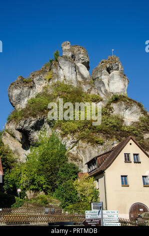 Die fränkische Schweiz ist ein Hochland in Oberfranken, Bayern, Deutschland, und ein beliebtes Refugium. Stockfoto