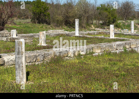 Ruinen der Hauptstadt des Ersten Bulgarischen Reiches mittelalterliche Festung große Preslav (Veliki Preslav), Region Shumen, Bulgarien Stockfoto