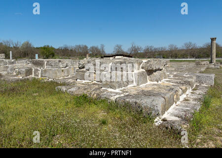 Ruinen der Hauptstadt des Ersten Bulgarischen Reiches mittelalterliche Festung große Preslav (Veliki Preslav), Region Shumen, Bulgarien Stockfoto