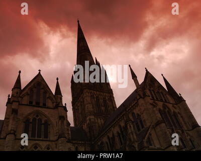 Cathedra Salisbury, Wiltshire, Großbritannien Stockfoto