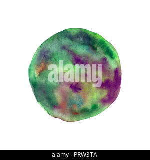 Aquarell von Hand gemalten Hintergrund. Punkt auf weißem Papier isoliert. Abstract template Design. Stockfoto