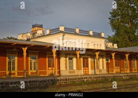 Alter Bahnhof in Haapsalu, Estland Stockfoto