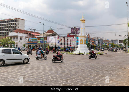 Alltagsverkehr in Yogyakarta entfernt. Indonesien. Stockfoto