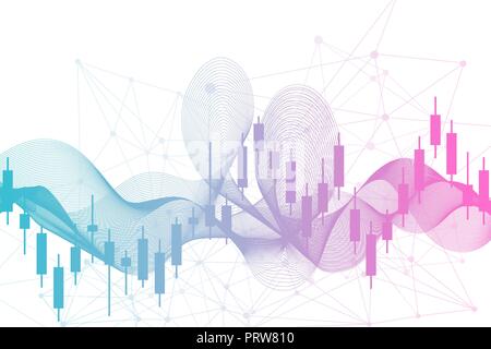 Börse oder forex trading Graph. Diagramm in Finanzmarkt Vector Illustration abstrakt Finanzen Hintergrund Stock Vektor