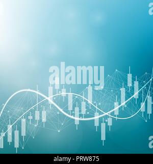 Börse oder forex trading Graph. Diagramm in Finanzmarkt Vector Illustration abstrakt Finanzen Hintergrund Stock Vektor