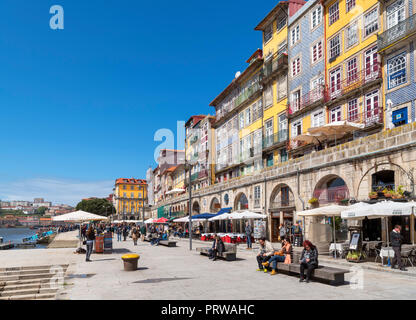 Cais da Ribeira, Porto, Portugal Stockfoto