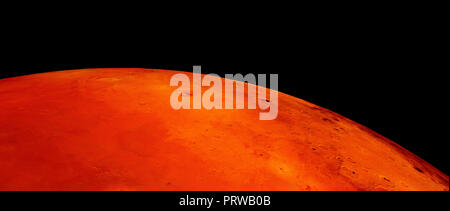 Extrem detaillierte und realistische High Resolution 3D-Bild des Planeten Mars. Stockfoto