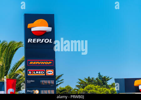 Repsol self service Tankstelle im südlichen Portugal Stockfoto