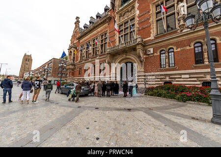 Eine Hochzeit im Rathaus. Dünkirchen, Frankreich Stockfoto