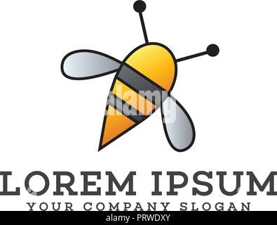 Bee Logo Design Konzept Vorlage Stock Vektor