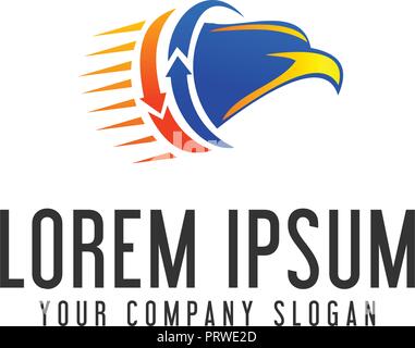 Eagle head Logo. schnell bewegende Logo Design Konzept Vorlage Stock Vektor