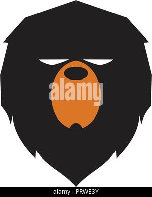 Lazy Bear head Logo Design Konzept Vorlage Stock Vektor