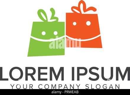 Lächeln Shopping Bag Logo Stock Vektor