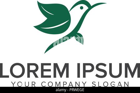 Blatt vogel Logo. Tierische Logo Design Konzept Vorlage Stock Vektor