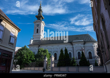 Novi Sad, Serbien - Mai 08, 2018: Die orthodoxe Kathedrale des heiligen Georg in Novi Sad, Serbien Stockfoto