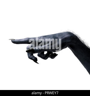Schwarz gruselige Halloween Monster hand mit langen Nägeln Stockfoto