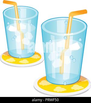 Ice Glas. Vector Illustration isoliert auf weißem Hintergrund Stock Vektor