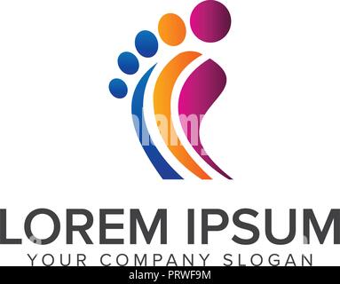 Bein Menschen Logo Design Konzept Vorlage Stock Vektor