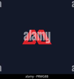 Red Letter m Logo Design Konzept Vorlage Stock Vektor