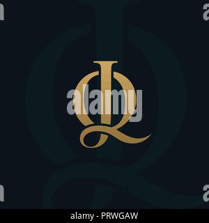 Luxus letter jq Logo Design Konzept Vorlage Stock Vektor