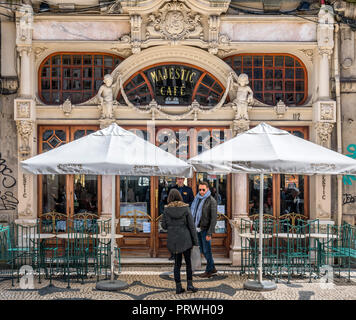 Die majestätischen Cafe, Rua Santa Caterina, Porto, Portugal Stockfoto