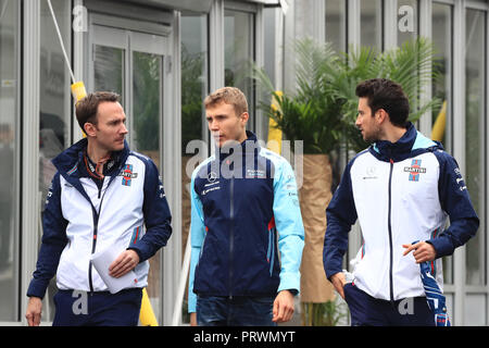 Stadt Suzuka, Japan. 4. Oktober 2018, Suzuka International Racing Course, Suzuka City, Japan; in Japan, Formel 1 Fahrer Ankünfte und Pressekonferenz; Williams Martini Racing, Sergei Sirotkin Credit: Aktion Plus Sport Bilder/Alamy leben Nachrichten Stockfoto