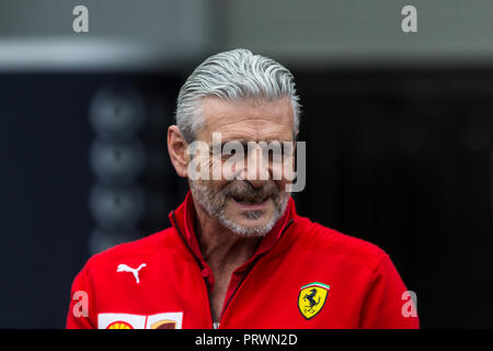 Stadt Suzuka, Japan. 4. Oktober 2018, Suzuka International Racing Course, Suzuka City, Japan; in Japan, Formel 1 Fahrer Ankünfte und Pressekonferenz; Ferrari Teamchef Maurizio Arrivabene Credit: Aktion Plus Sport Bilder/Alamy leben Nachrichten Stockfoto