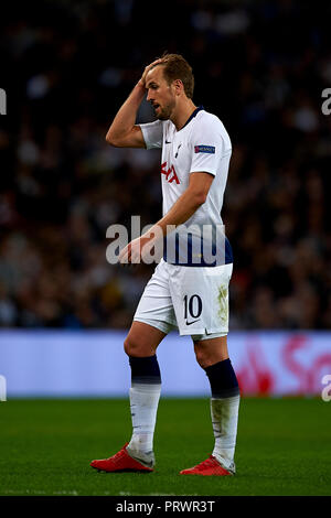 London, Großbritannien. 3. Okt 2018. Harry Kane von Tottenham während der Gruppe B Spiel der UEFA Champions League zwischen Tottenham Hotspurs und FC Barcelona im Wembley Stadion am Oktober 03, 2018 in London, England. Credit: José Bretón/Alamy leben Nachrichten Stockfoto