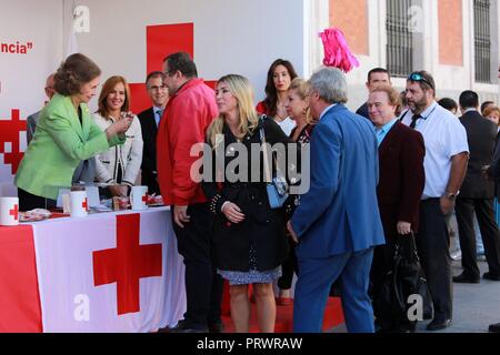 Spanischen Königin Emeritus Sofia während der Tag des Roten Kreuz/Banderita in Madrid am Donnerstag, den 04. Oktober 2018 Stockfoto