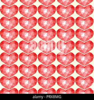 Nahtlose Muster. Abstrakt wiederholende Textur mit chaotischen Herzen. Stilvolle hipster Textur. Stock Vektor