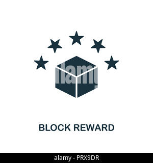 Block Symbol belohnen. Schwarzweiß-Design von blockchain Sammlung. UX und UI. Pixel Perfect block Belohnung Symbol. Für Web-Design, Anwendungen, Software, pri Stockfoto