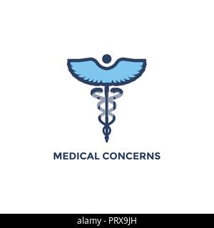 BMI - Body Mass Index Icon-Caduceus, medizinische Fragen - Grün und Blau Stock Vektor