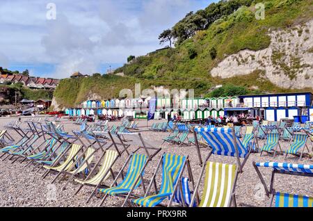 Der Strand von Bier an einem Sommertag East Devon England Großbritannien Stockfoto