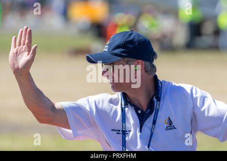 Britische aerobatic Pilot Mark Jefferies. Stockfoto