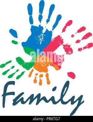 Familie Symbol in Form von Händen. Vector Illustration Stock Vektor